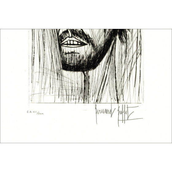 Bernard Autoportrait Buffet 1987, incisione originale firmata