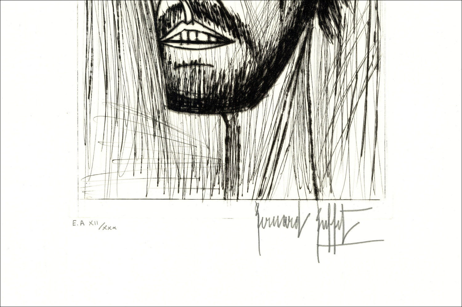 Bernard AutoPortalrait Buffet 1987, grabado original firmado