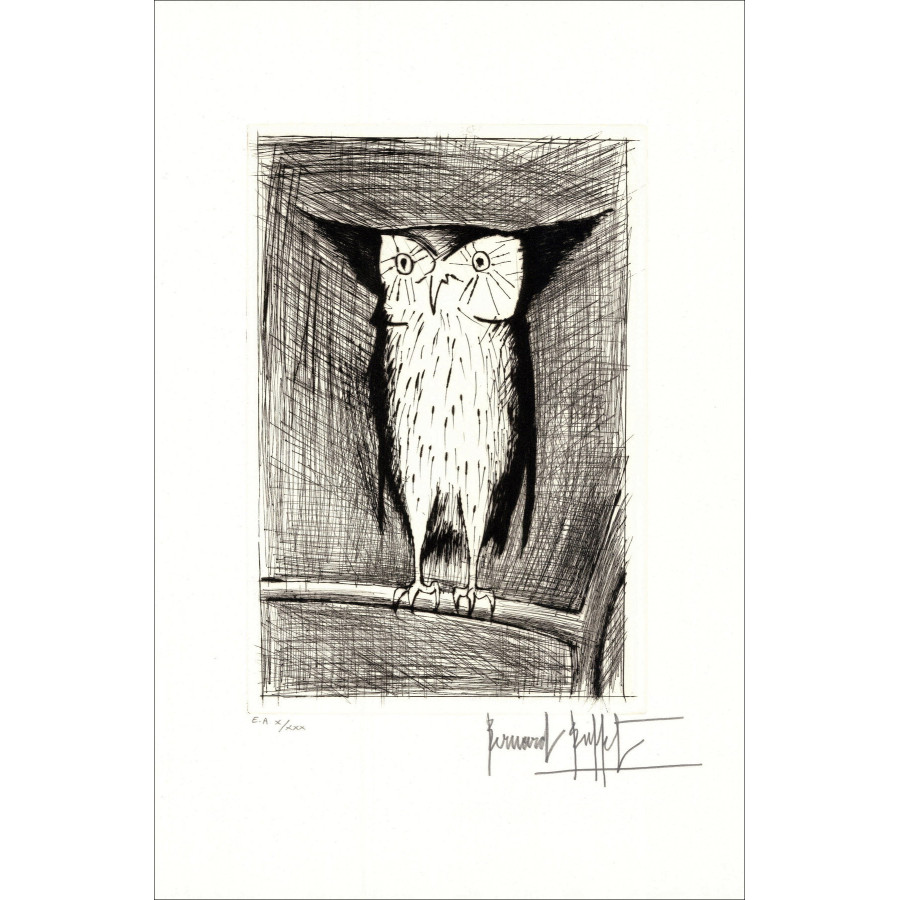 Bernard Buffet - The Hibou 1984, grabado original firmado