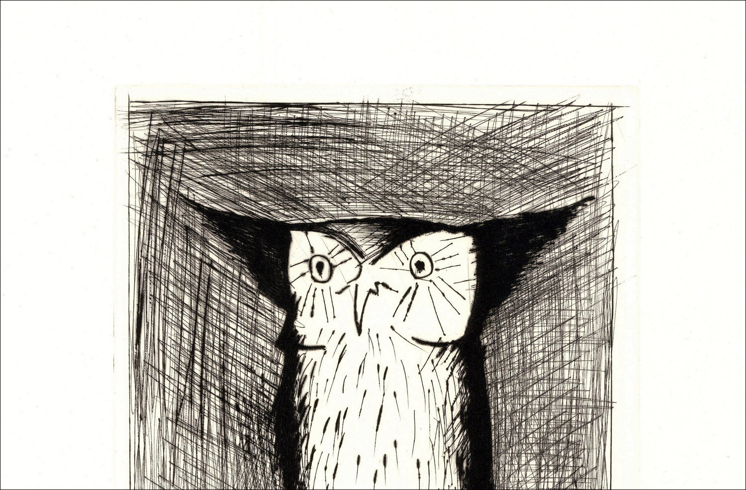 Bernard Buffet - The Hibou 1984, grabado original firmado