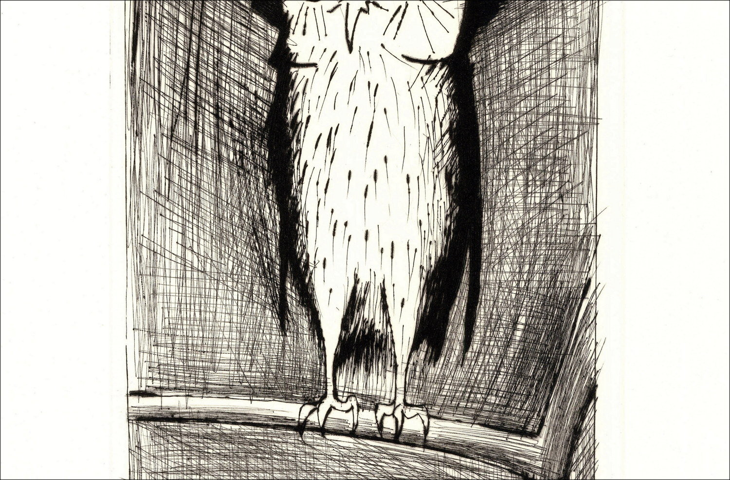 Bernard Buffet - der HIBOU 1984, Originalgravur