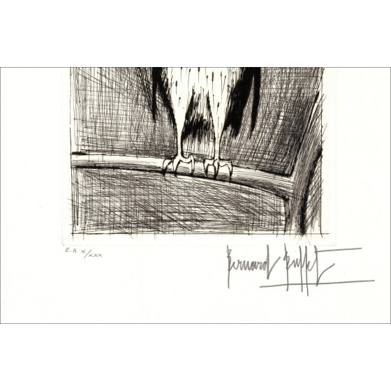 Bernard Buffet - The Hibou 1984, grabado original firmado