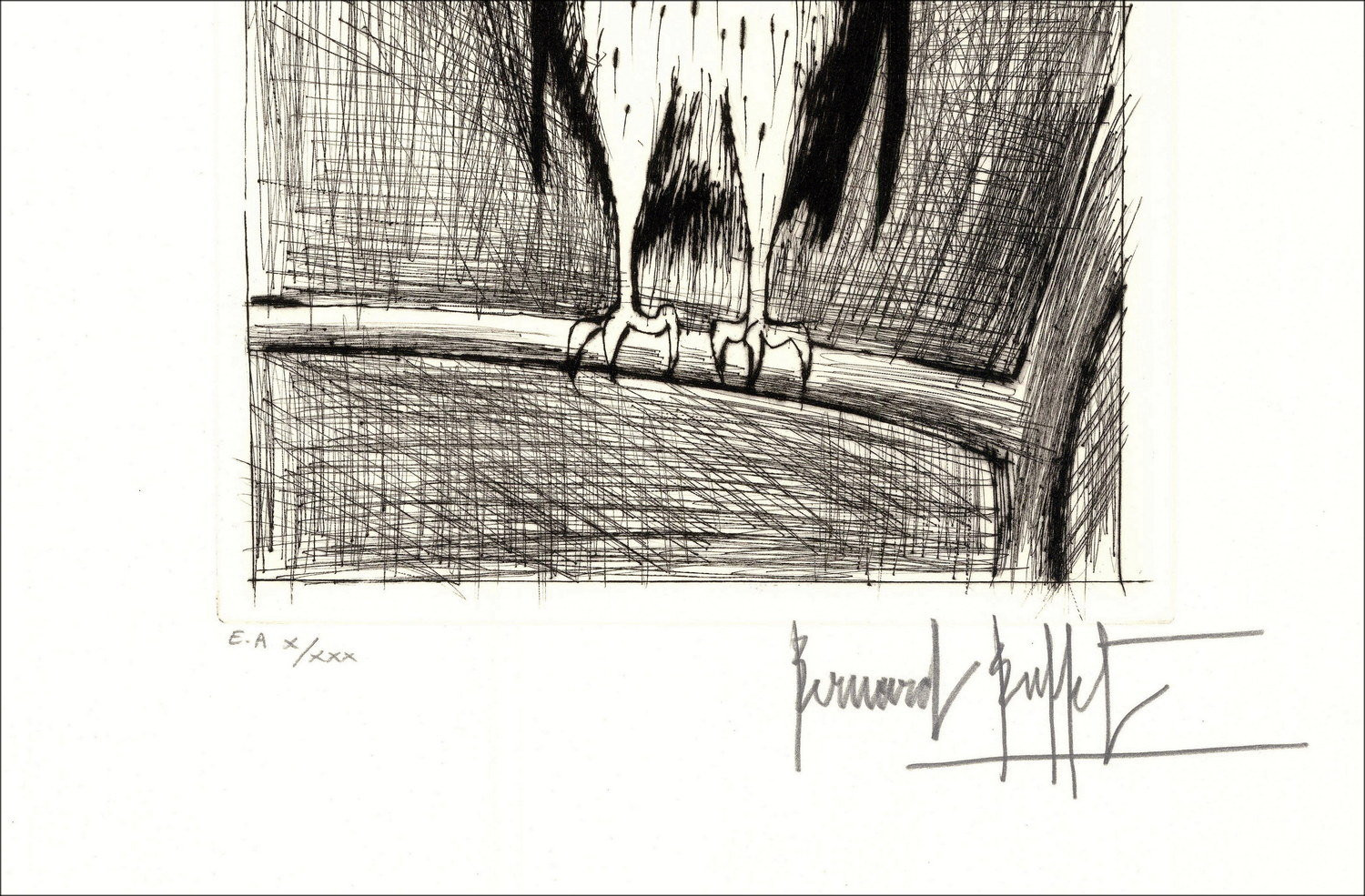 Bernard Buffet - de Hibou 1984, Originele Gravure ondertekend