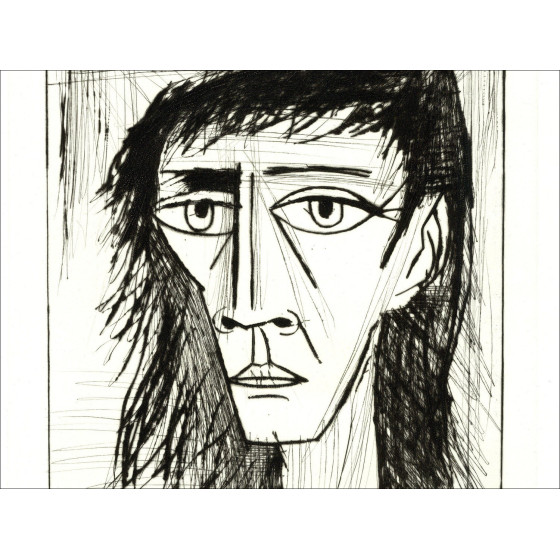Bernard Buffet Portrait Height I Circa 1979, Signed Engraving