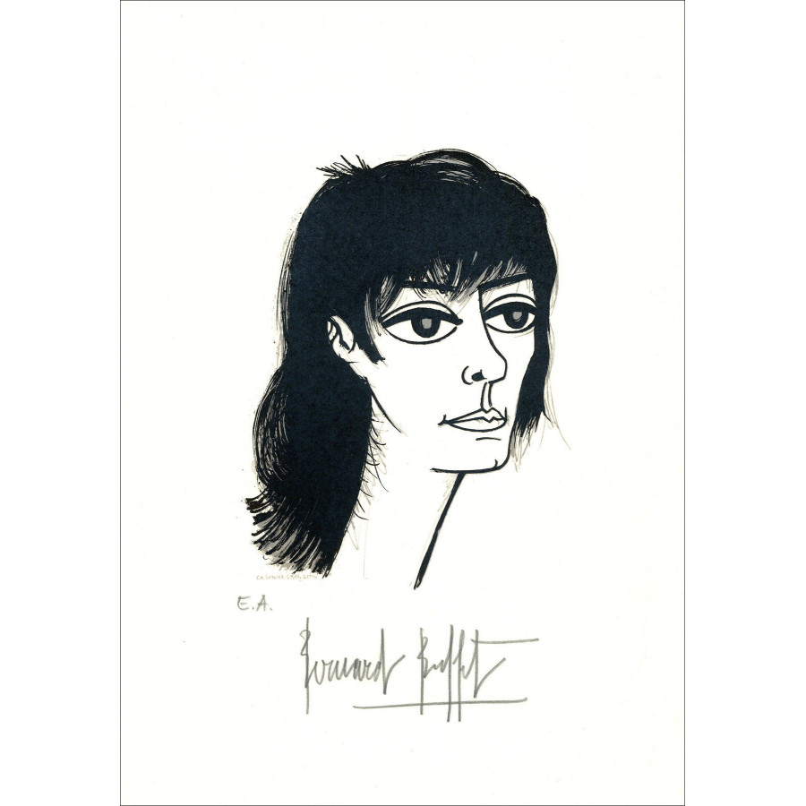 Bernard Buffet – Portrait d'Annabel Buffet, lithographie