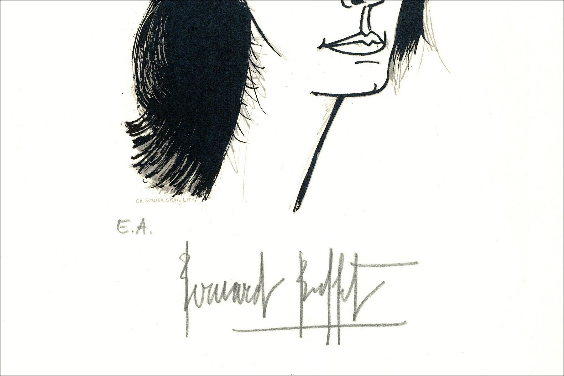 Bernard Buffet – Retrato de Annabel Buffet, litografía