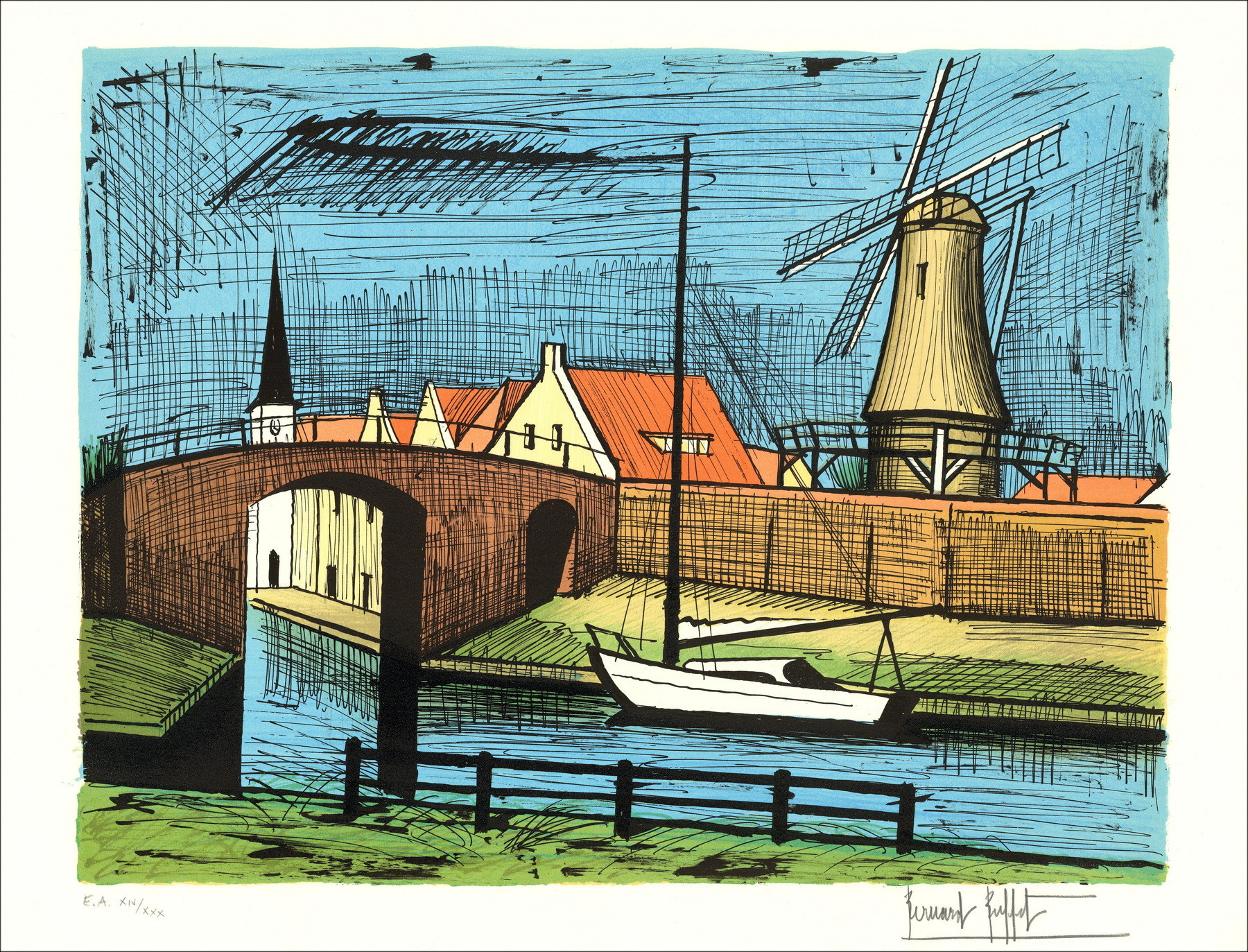 Bernard Buffet - Sloten 1986 | Litografía original firmada