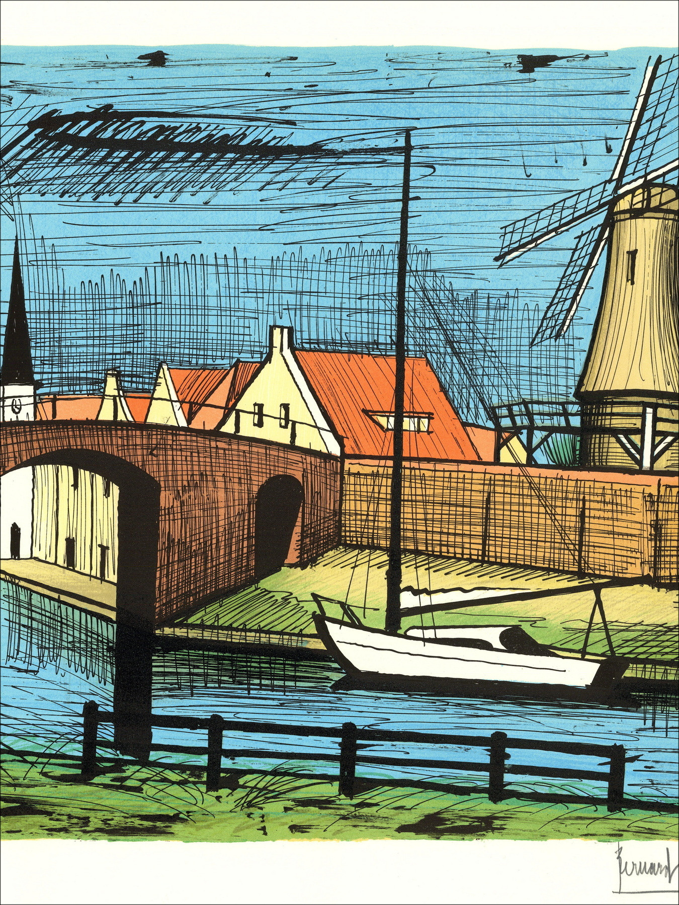 Bernard Buffet – Sloten 1986 | Lithographie originale signée