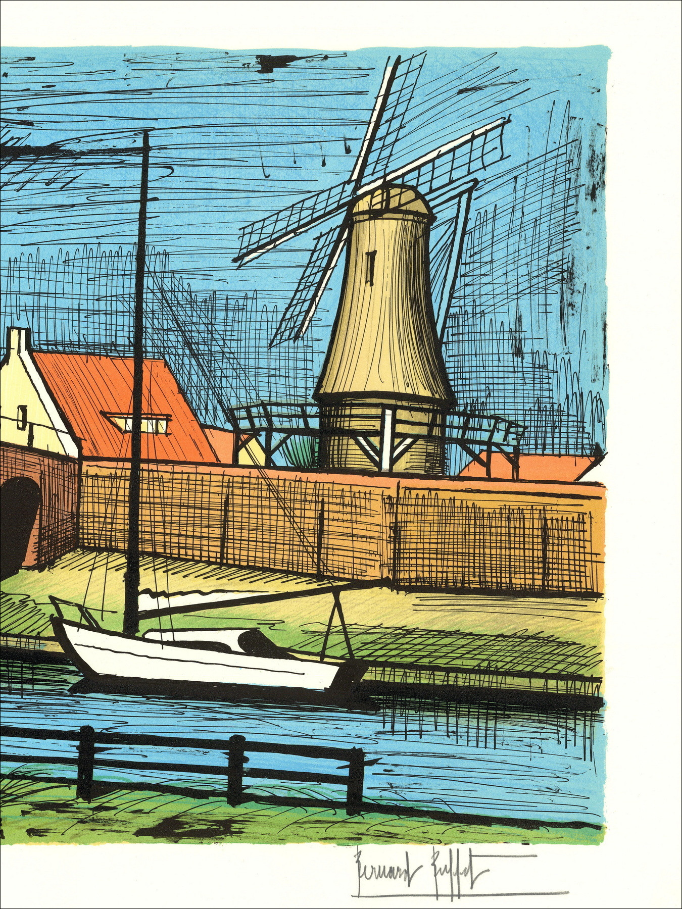 Bernard Buffet – Sloten 1986 | Lithographie originale signée