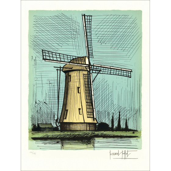 Bernard Buffet – Moulin Hollandais 1986 | Originele lithografie