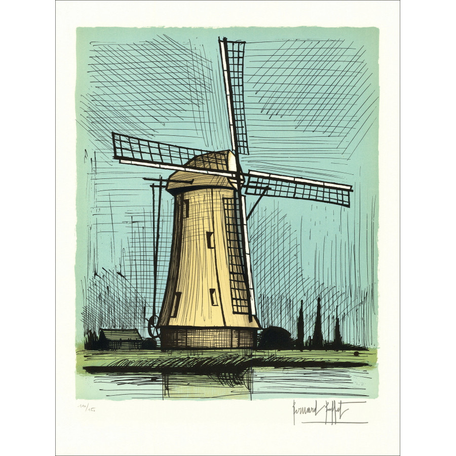 Bernard Buffet – Moulin Hollandais 1986 | Original lithograph