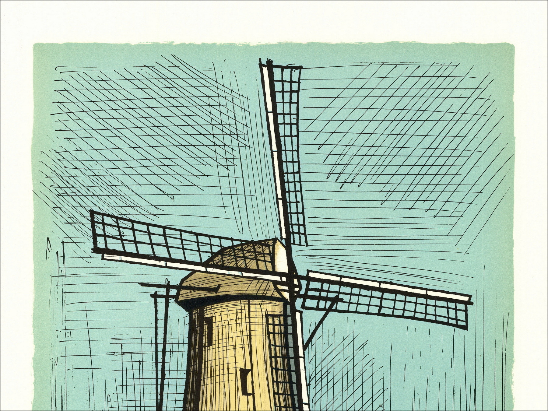 Bernard Buffet – Moulin Hollandais 1986 | Litografia originale