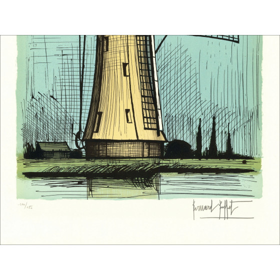 Bernard Buffet – Moulin Hollandais 1986 | Originele lithografie