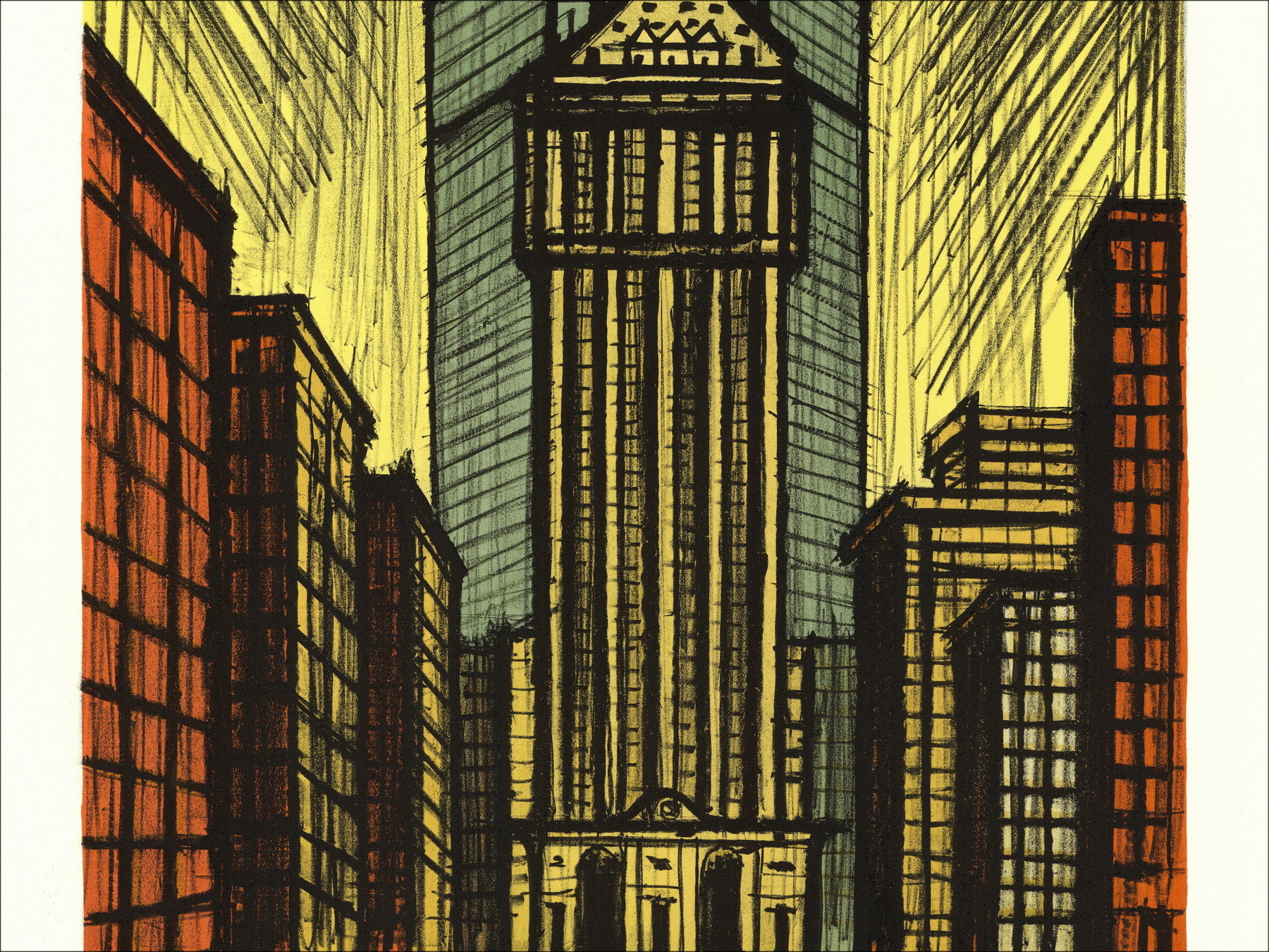 Bernard Buffet – New-York, Pan Am | Lithographie originale signée