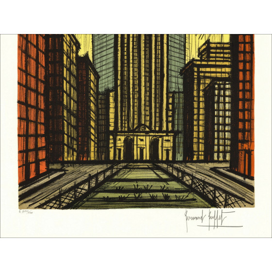 Bernard Buffet – New-York, Pan Am | Lithographie originale signée