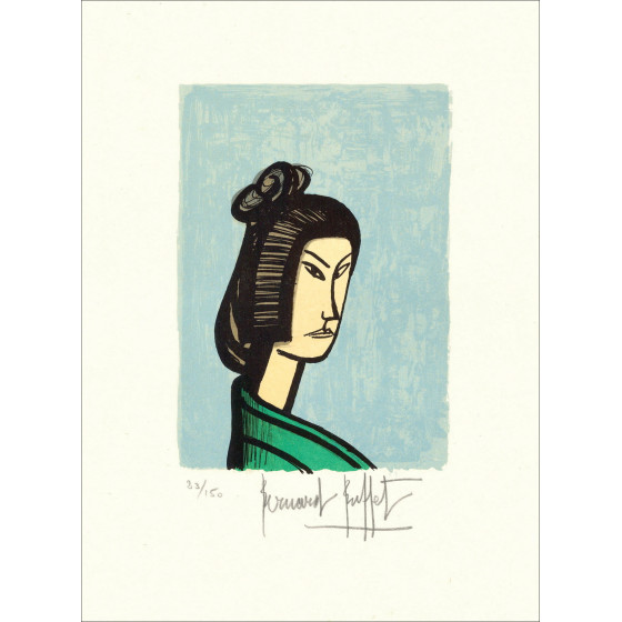 Bernard Buffet - Japonaise 1981, lithographie originale signée