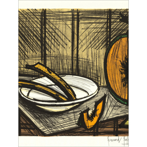 Bernard Buffet – Nature morte au melon circa 1990 | Litografia origina