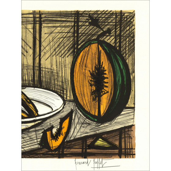Bernard Buffet – Nature morte au melon circa 1990 | Original lithograp