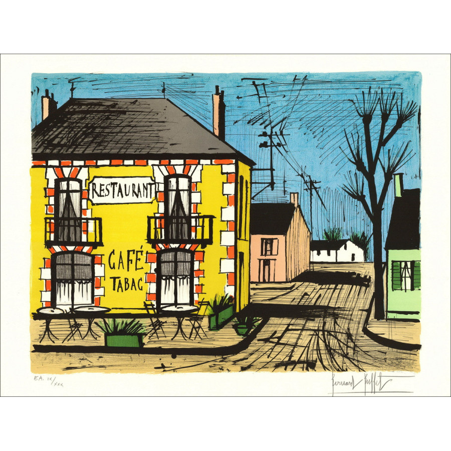 Bernard Buffet, Roger Restaurant Café (1985) Litografía