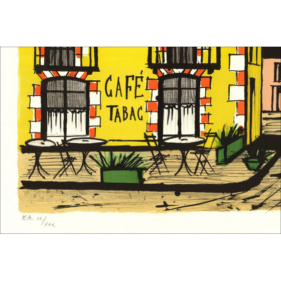 Bernard Buffet, Roger Restaurant Café (1985) Litografía