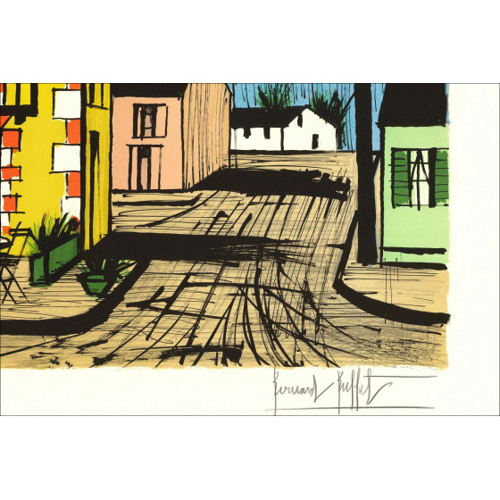 Bernard Buffet, Roger Restaurant Café (1985) Lithograph