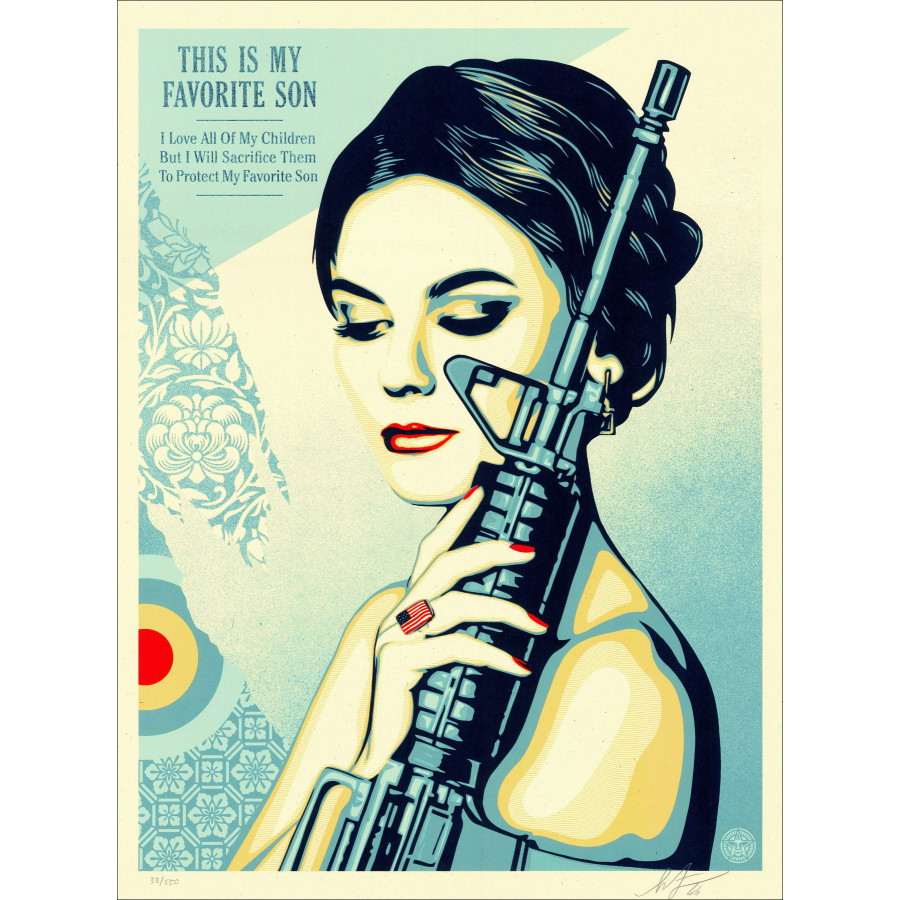 Screen print Shepard Fairey Miss America’s Favorite Son 2026