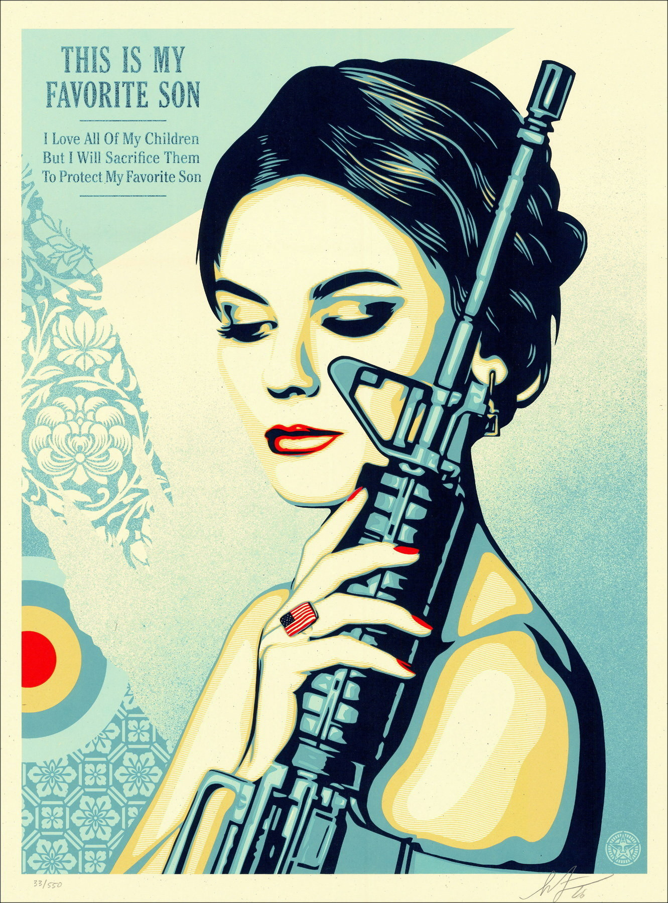 Serigrafía de Shepard Fairey: "El hijo favorito de América 2026"