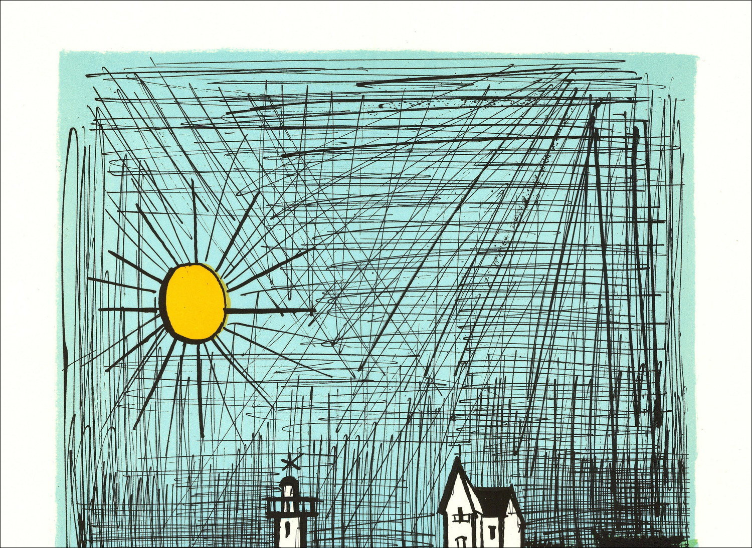 Lithografie van Bernard Buffet - Strand met ligstoel, 1987