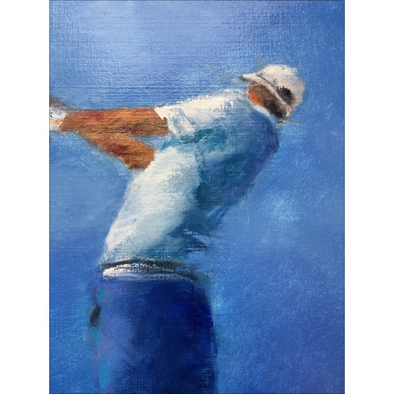Victor Spahn - De golfer | Origineel olieverfschilderij