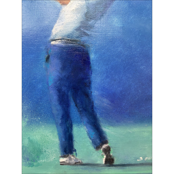 Victor Spahn - De golfer | Origineel olieverfschilderij