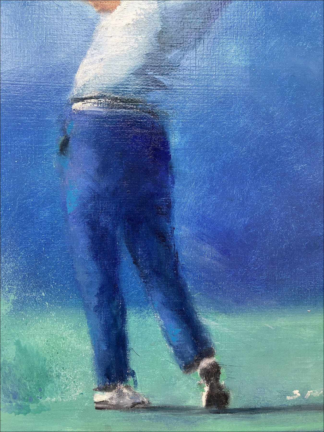 Victor Spahn - De golfer | Origineel olieverfschilderij