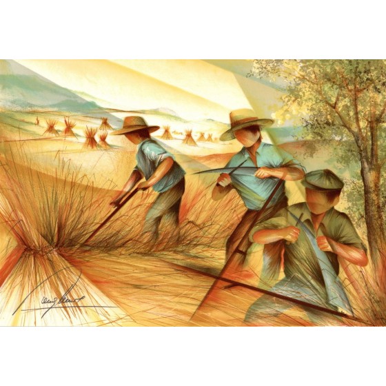 Acquista "Il raccolto" di Raymond POULET, Litografia Originale.