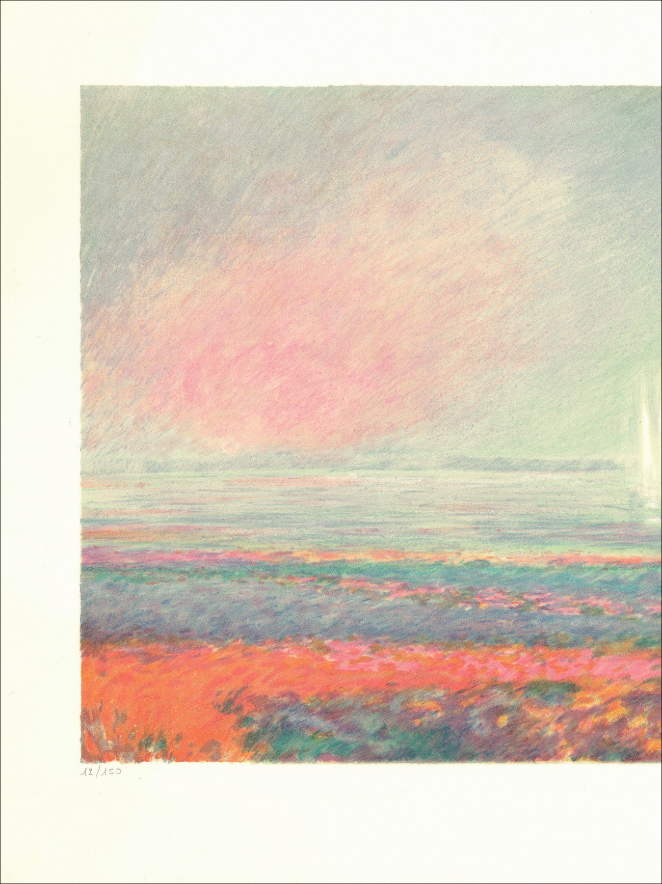 Claude Manoukian - Zeilboten op de Yonne | Originele lithografie
