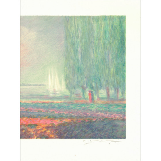 Claude Manoukian - Velieri sull'Yonne | Litografia originale