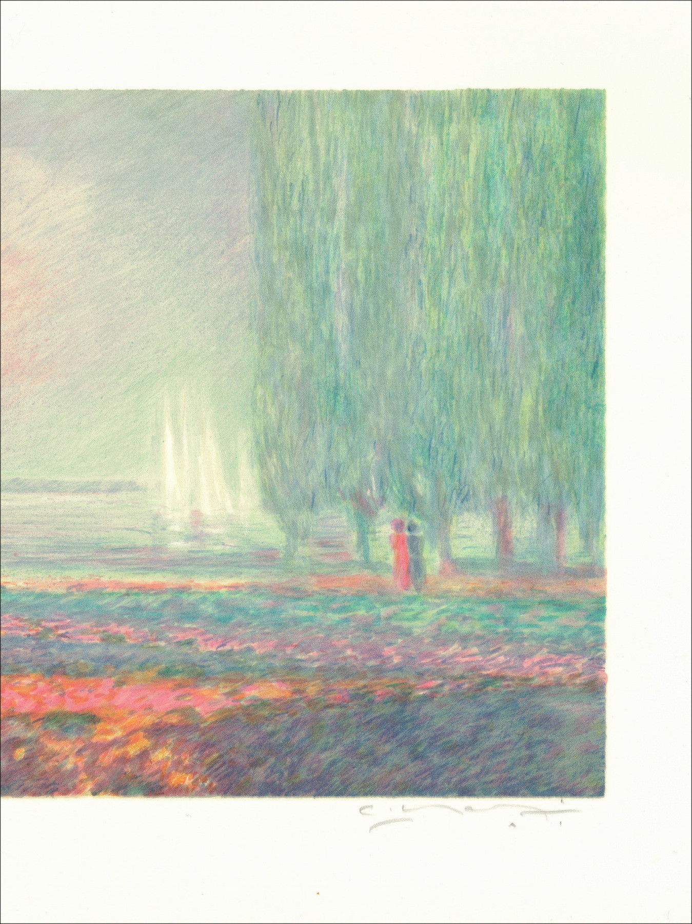 Claude Manoukian - Velieri sull'Yonne | Litografia originale