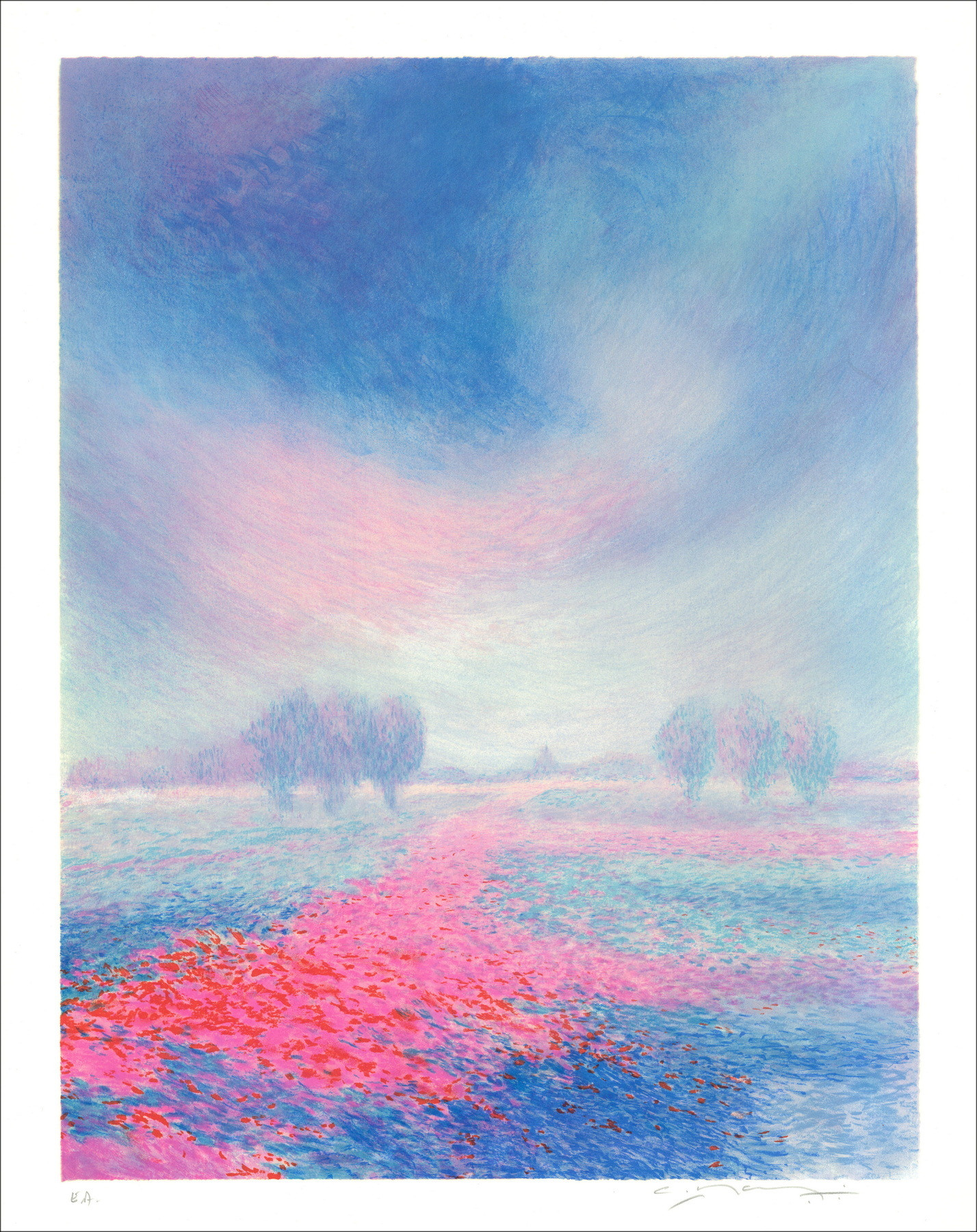 Claude Manoukian – Les champs bleus | Lithographie originale