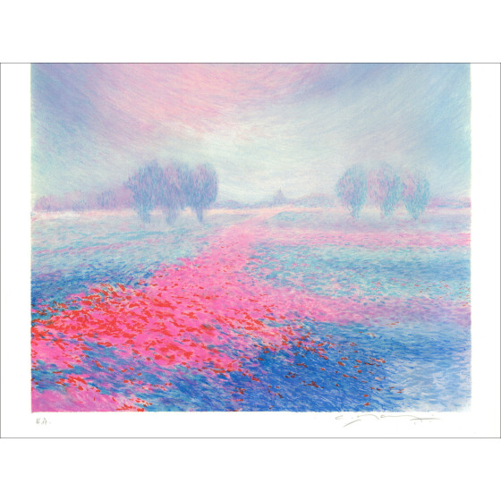 Claude Manoukian - The Blue Fields | Original Lithograph