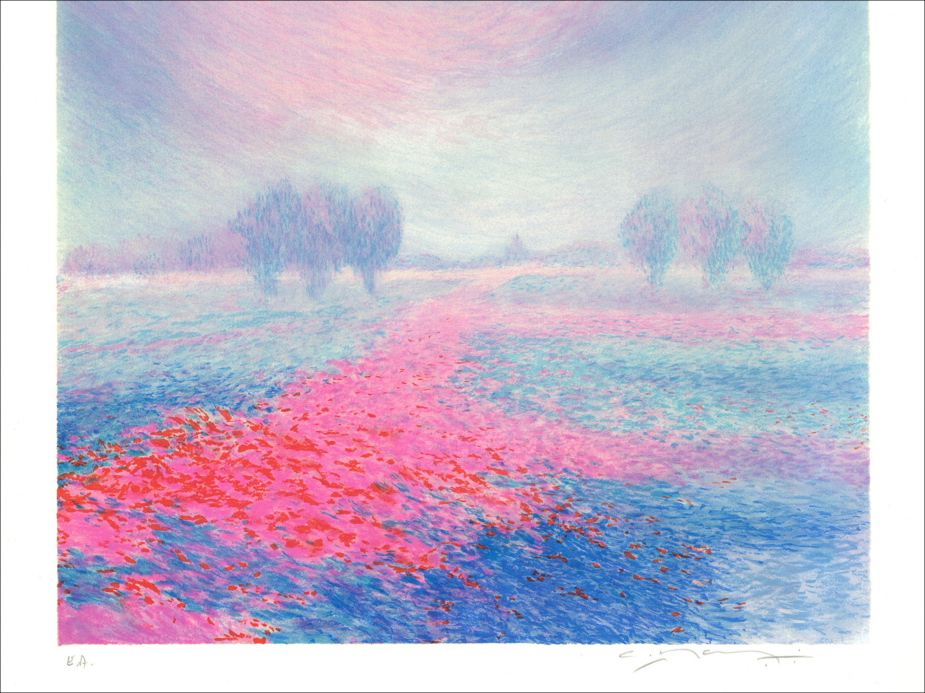 Claude Manoukian - The Blue Fields | Original Lithograph
