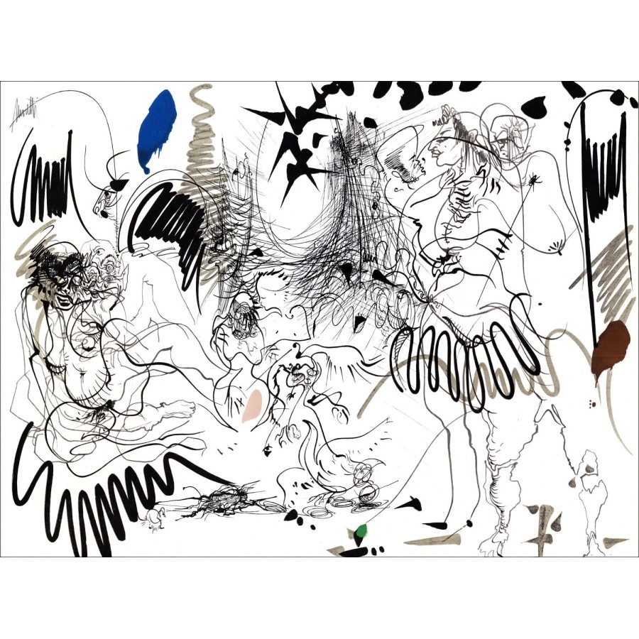 Raymond MORETTI - Lith Origin Original "La rue Saint Denis 21" 50x65cm - 1974 - Gesigneerd met potlood door de kunstenaar, Japan