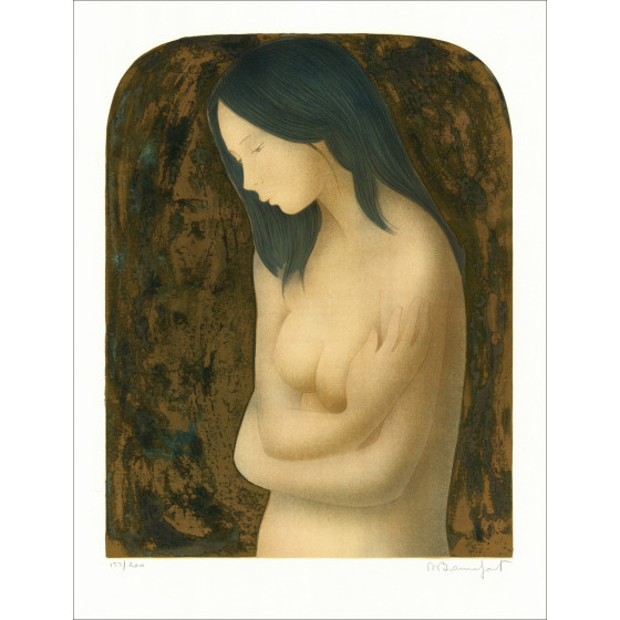 Alain Bonnefoit - Naakte vrouw met gekruiste armen | Lithografie