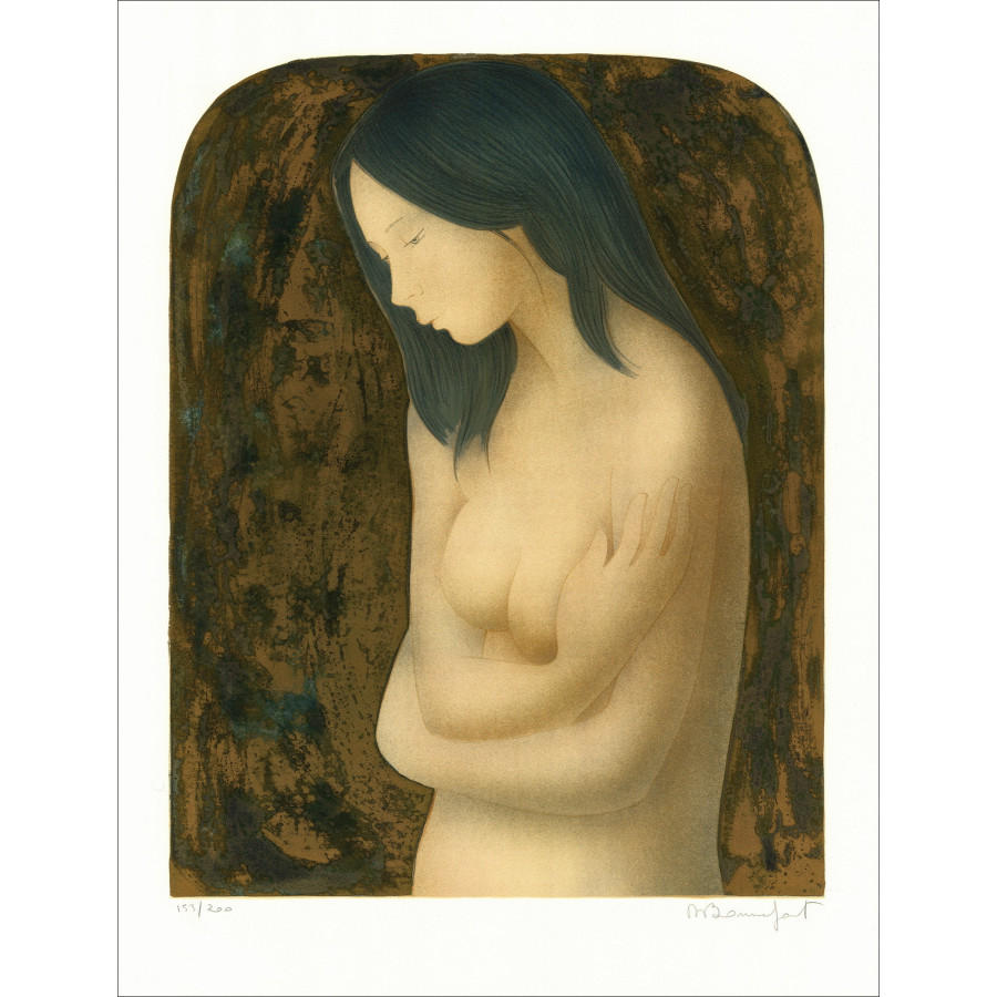Alain Bonnefoit - Nackte Frau mit gekreuzten Armen | Lithographie
