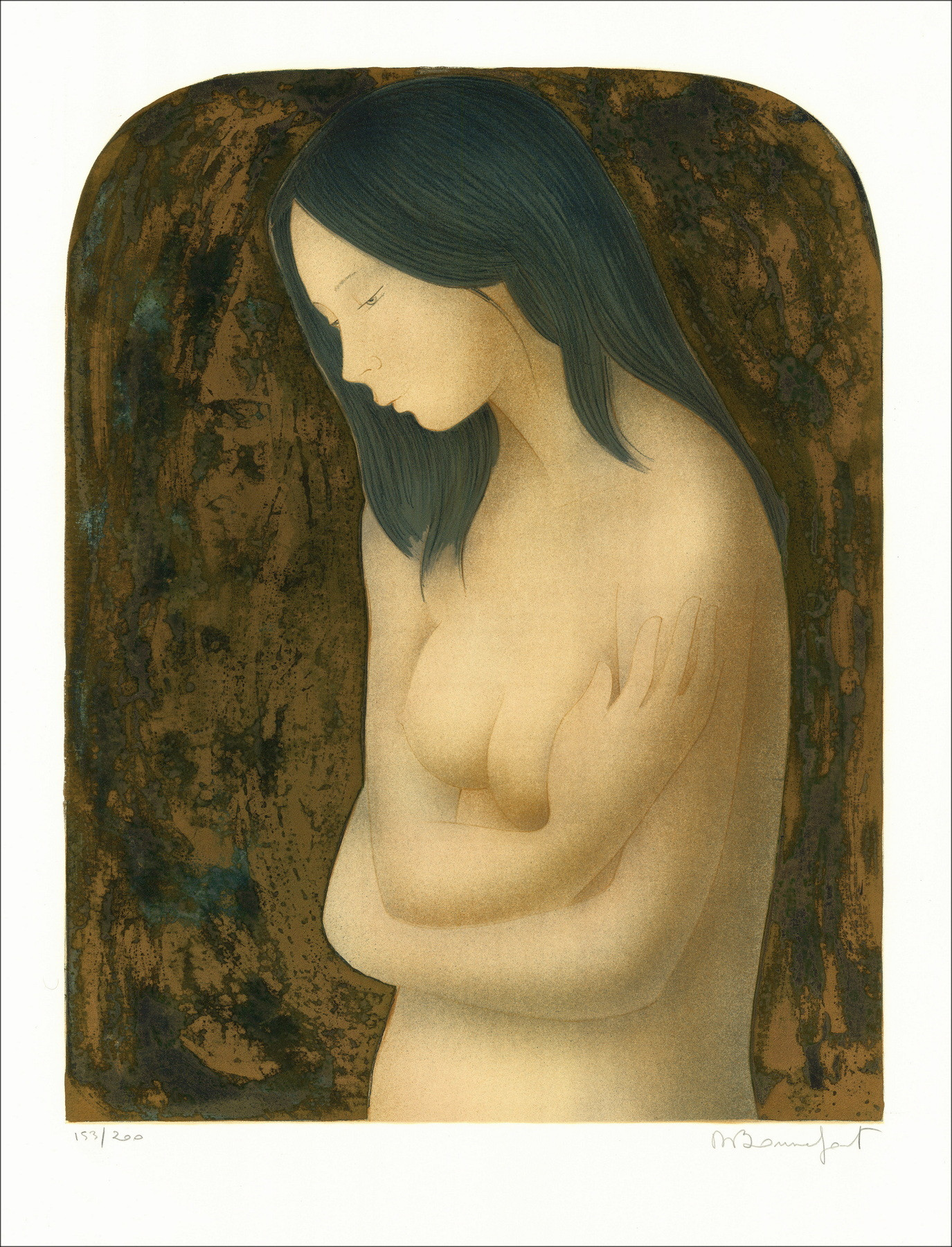 Alain Bonnefoit – Femme nue aux bras croisés | Lithographie