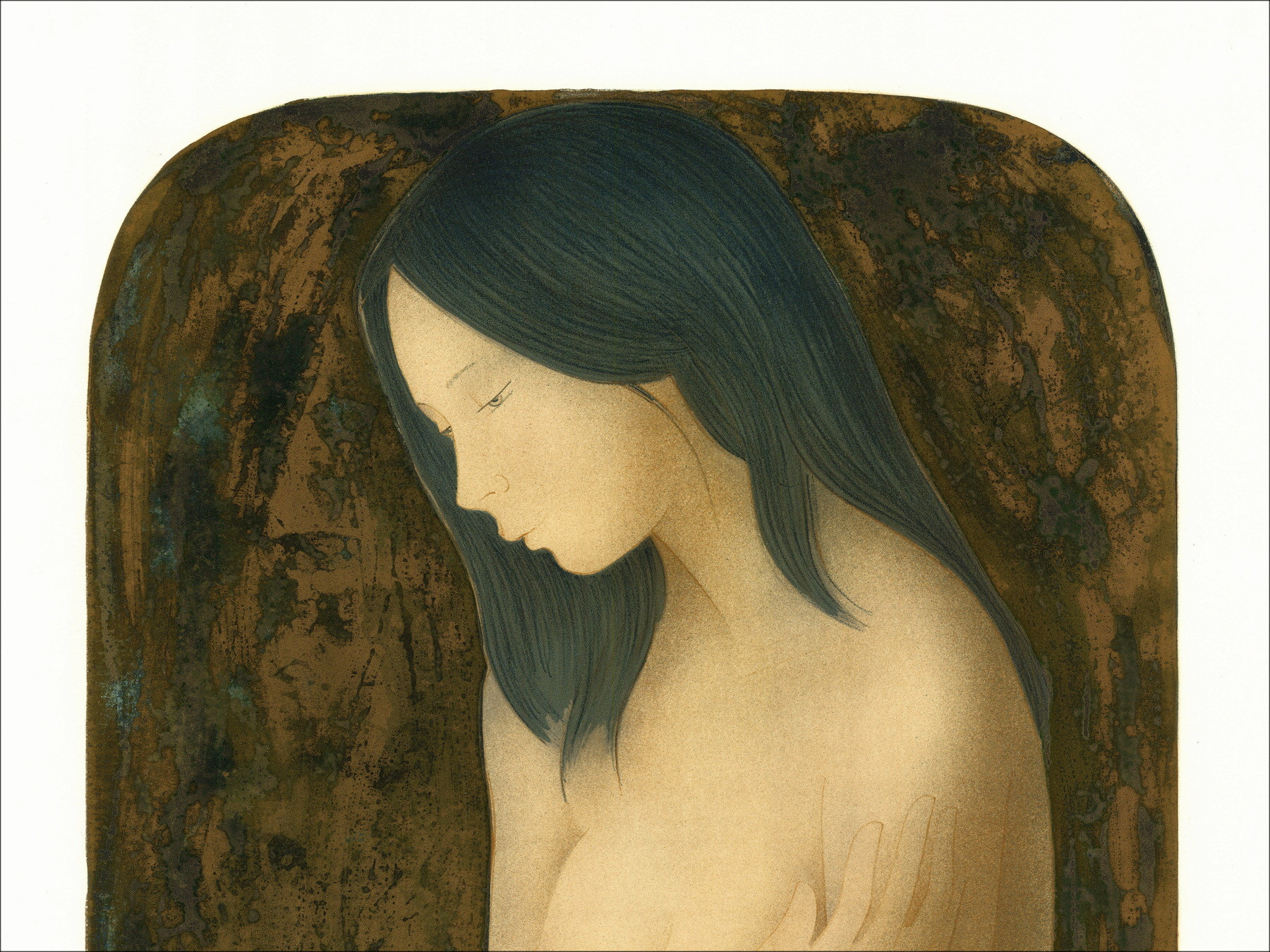 Alain Bonnefoit - Nackte Frau mit gekreuzten Armen | Lithographie