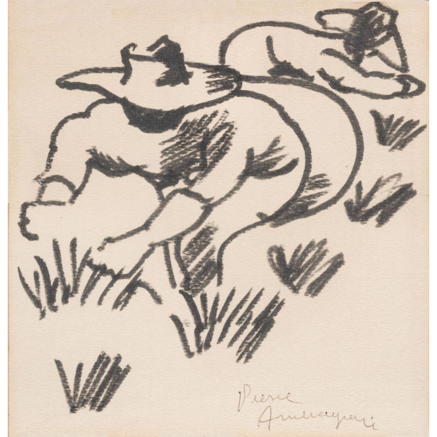 Pierre Ambrogiani - Pflücker auf dem Feld | Originalzeichnung