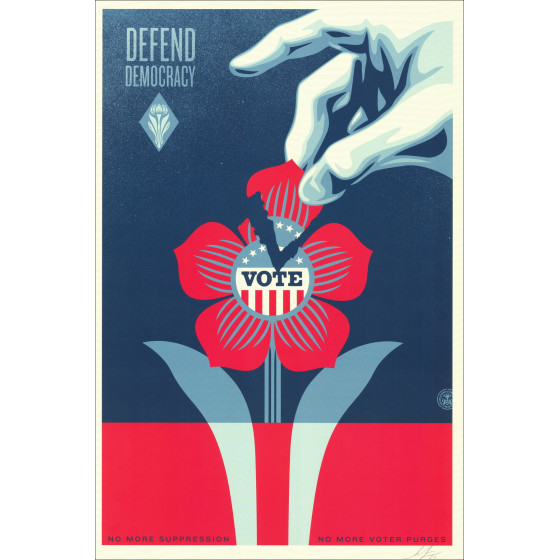 Shepard Fairey (Obey) - Defend Democracy circa 2024 | Screenprint