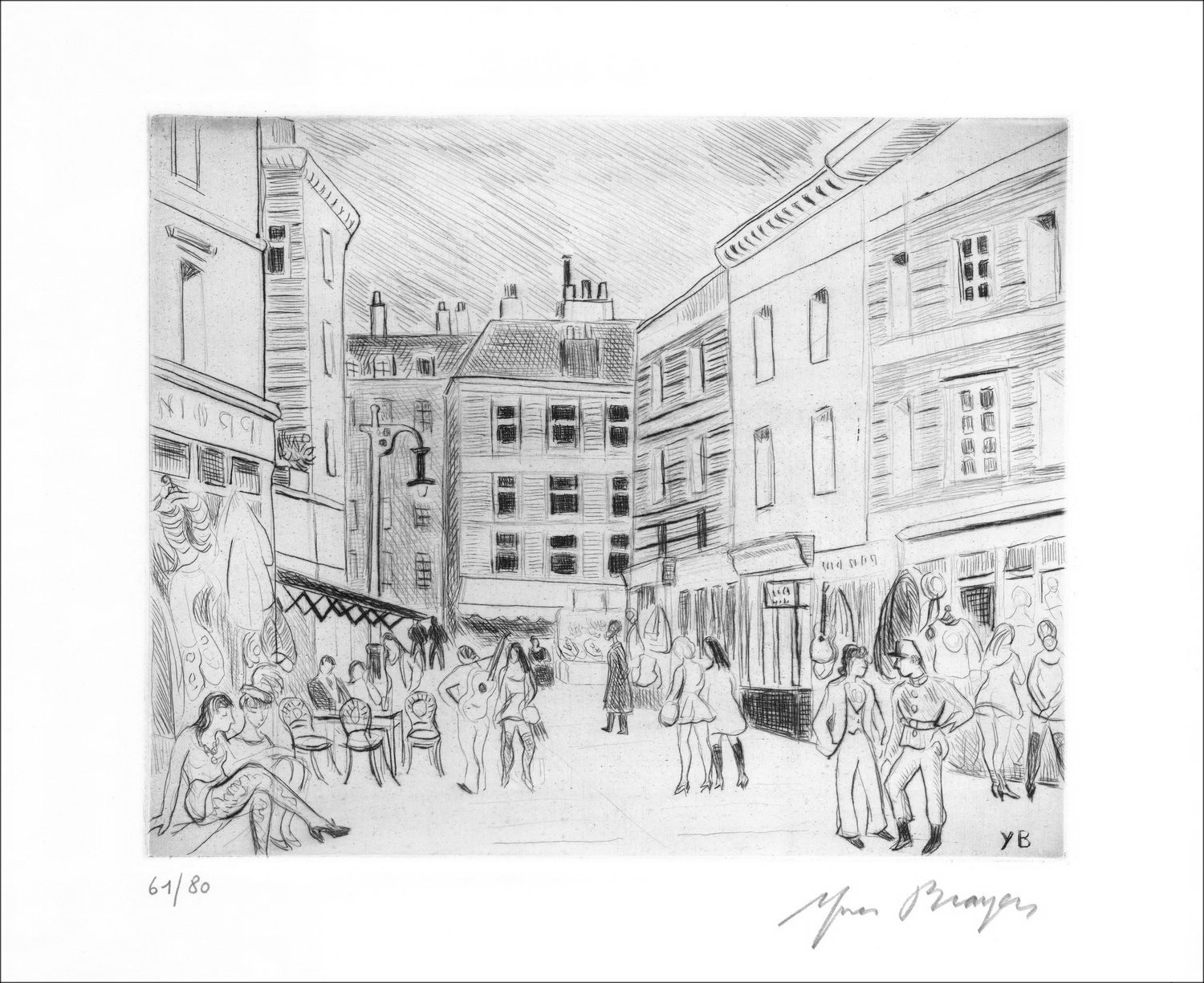 Acquisto Incisione Originale di Yves BRAYER Rue à Soho Londra 1968