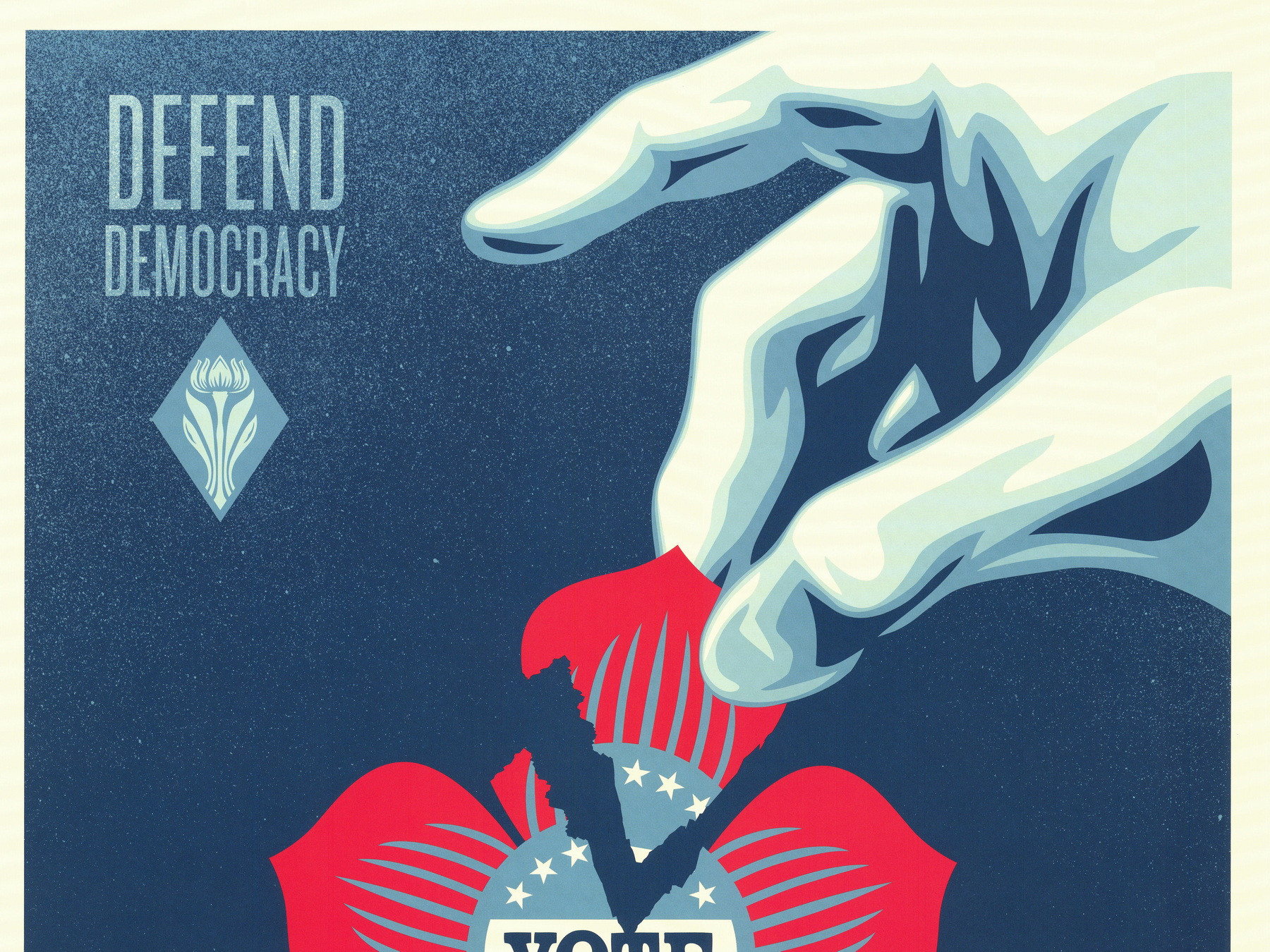 Shepard Fairey (Obey) – Defend Democracy circa 2024 | Sérigraphie