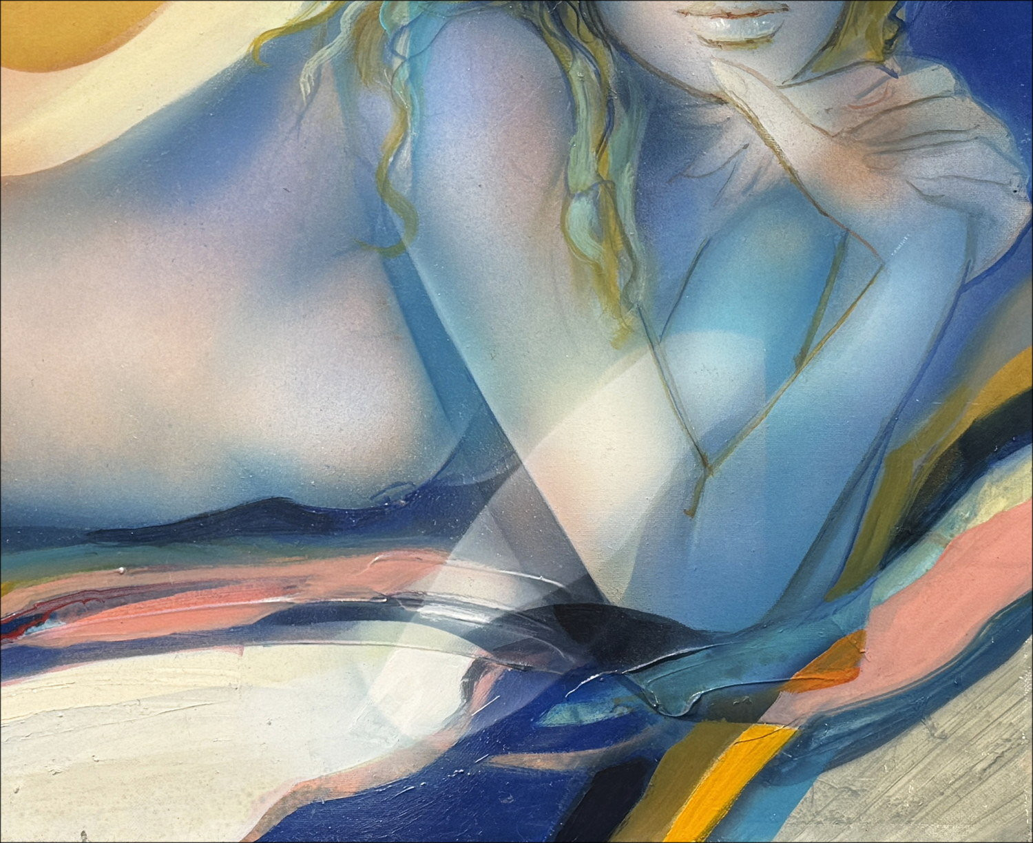 Jean-Baptiste Valadié, Réflexion, huile sur toile originale signée