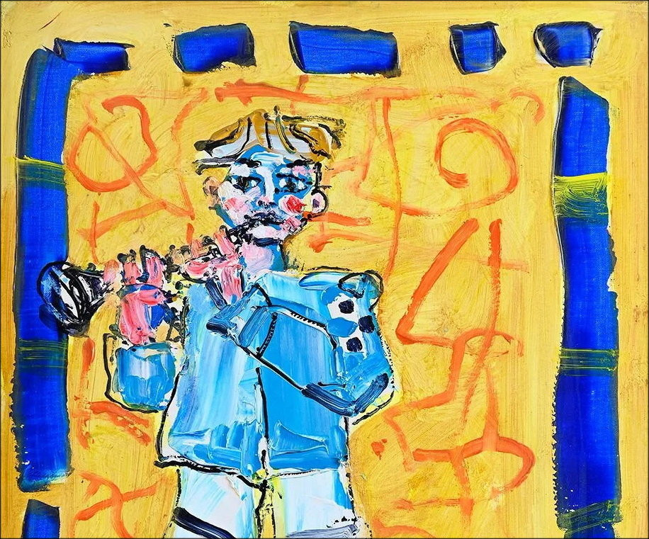 Paul Aïzpiri, Kind met klarinet, olieverf op doek, gesigneerd, 46x38cm