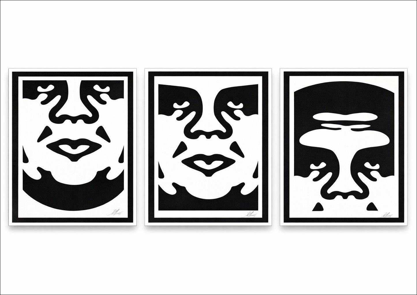 Shepard Fairey (Obey) - Face White Set | Satz von 3 Siebdrucken